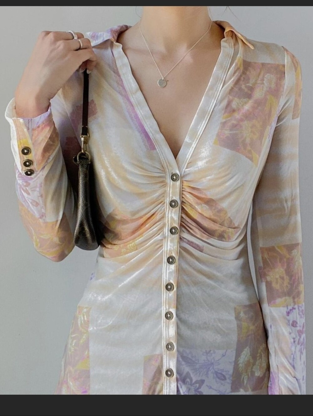 Free People Lucky Shirtee Button Up - Light Combo Xl